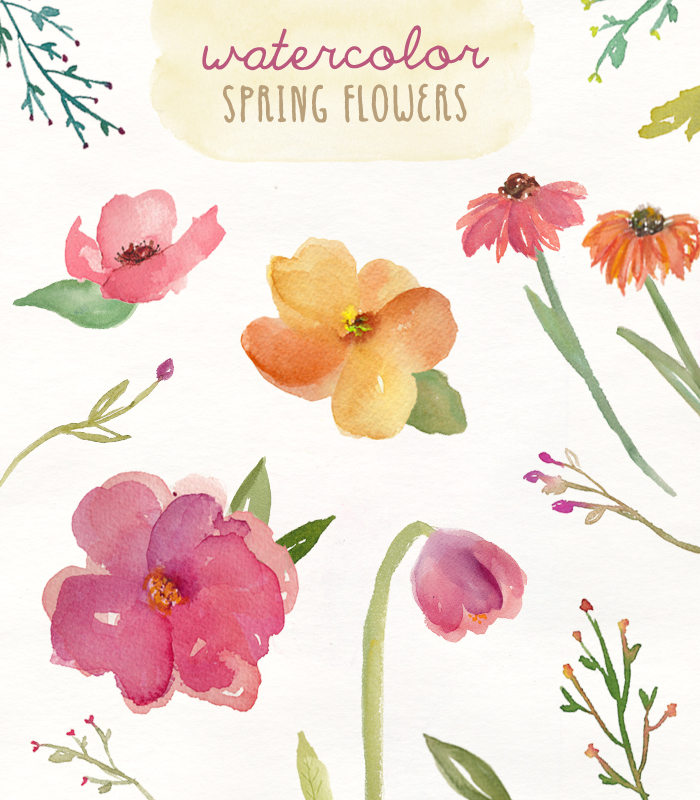 clipart watercolor flowers - photo #3