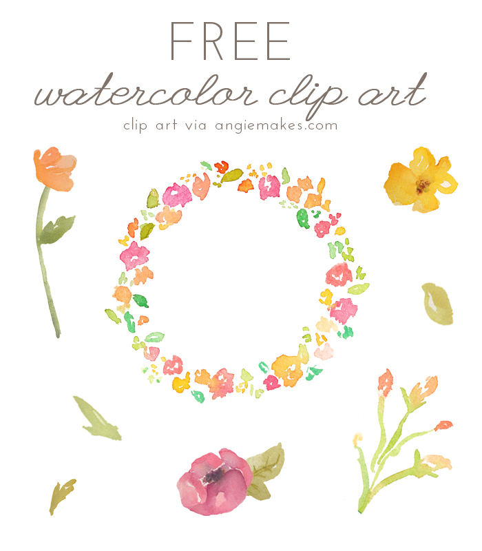 free watercolor flower clipart - photo #1