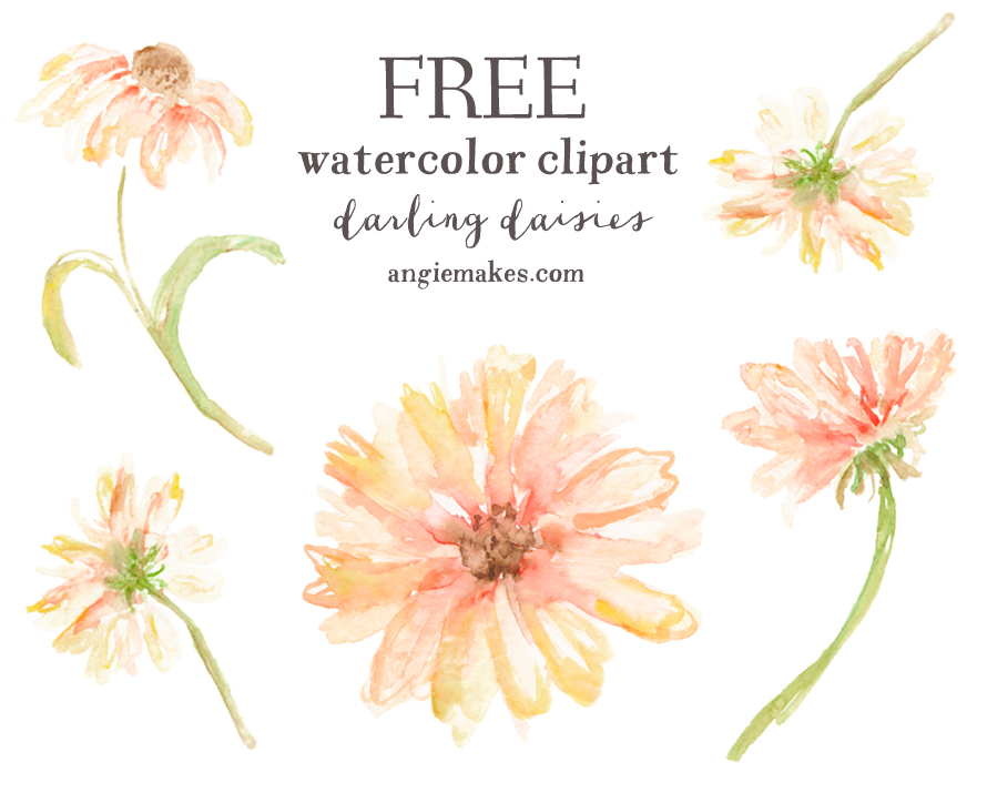 free watercolor flower clipart - photo #4