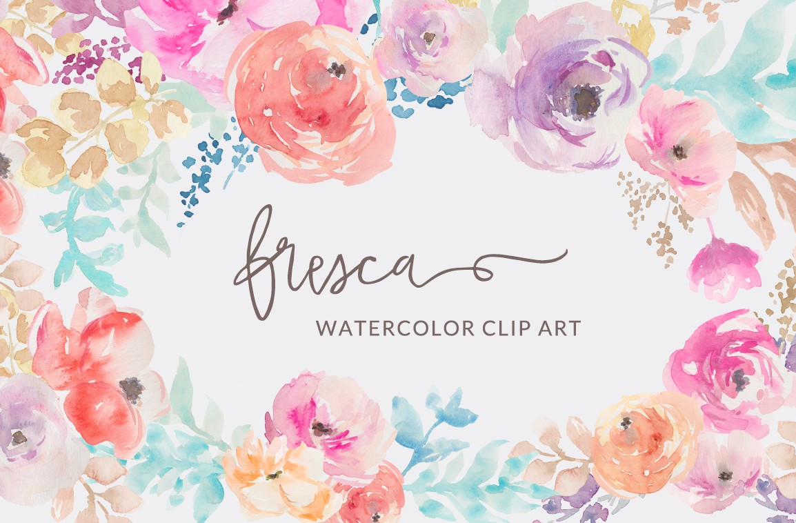 free watercolor flower clipart - photo #36