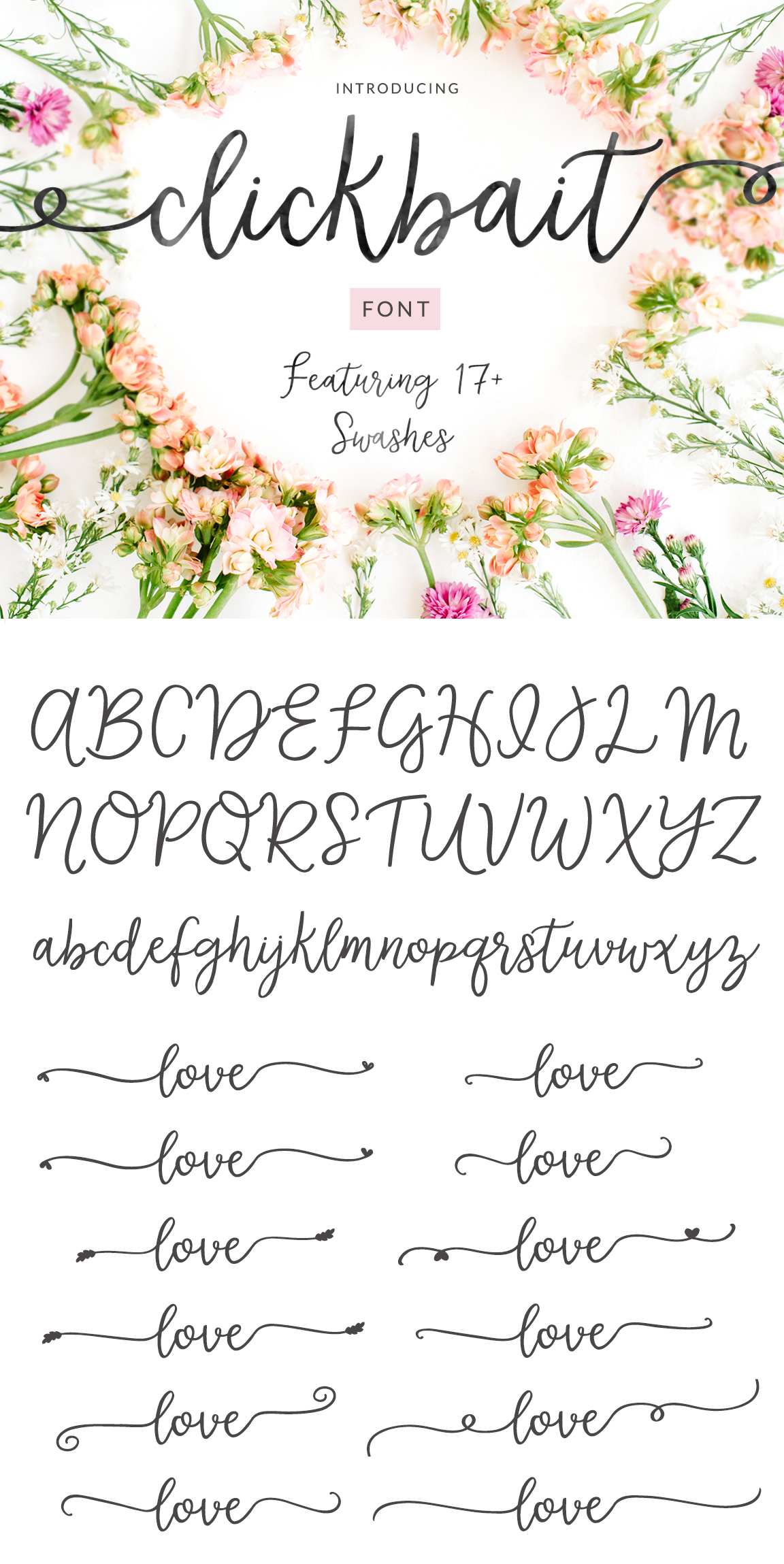 Clickbait Cute Swash Calligraphy Font - Full Version - Angie Makes
