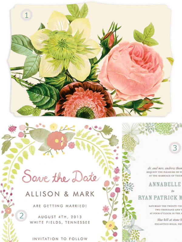 Vintage Floral Wedding Invitations Roundup