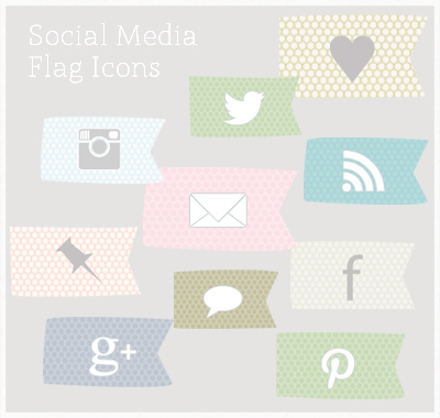 cute flag social media icons