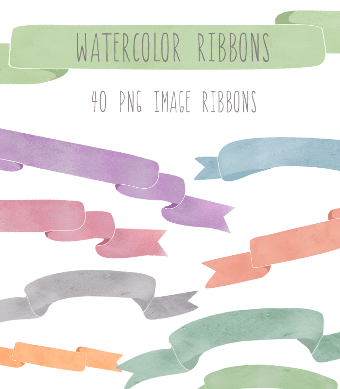 watercolor ribbon clip art