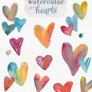 watercolor hearts clip art | angiemakes.com