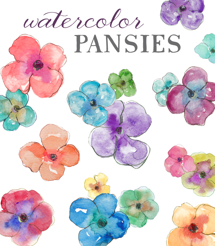 watercolor flowers clip art, watercolor pansies clip art | angiemakes.com