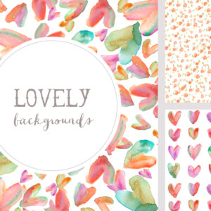 Watercolor Hearts Backgrounds | angiemakes.com