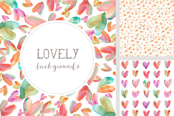 Watercolor Hearts Backgrounds | angiemakes.com