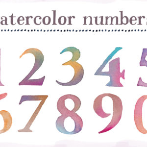 watercolor numbers