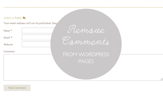 remove comments from wordpress pages