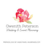 watercolor flower premade logo