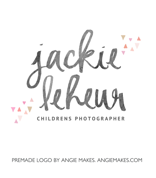 Premade Watercolor Logo. Love the Hand Painted Text. | angiemakes.com