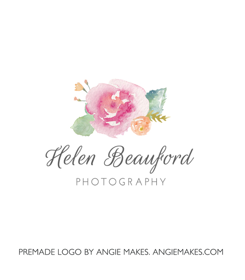 Cute Premade Watercolor Flower Logo. Pairs Well With Angie Makes Wordpress Themes | angiemakes.com