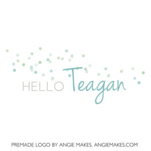Premade Cute Confetti Logo by Angie Makes