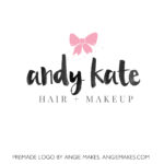 Cute Bow Logo With Modern Brush Lettered Text by Angie Makes | angiemakes.com