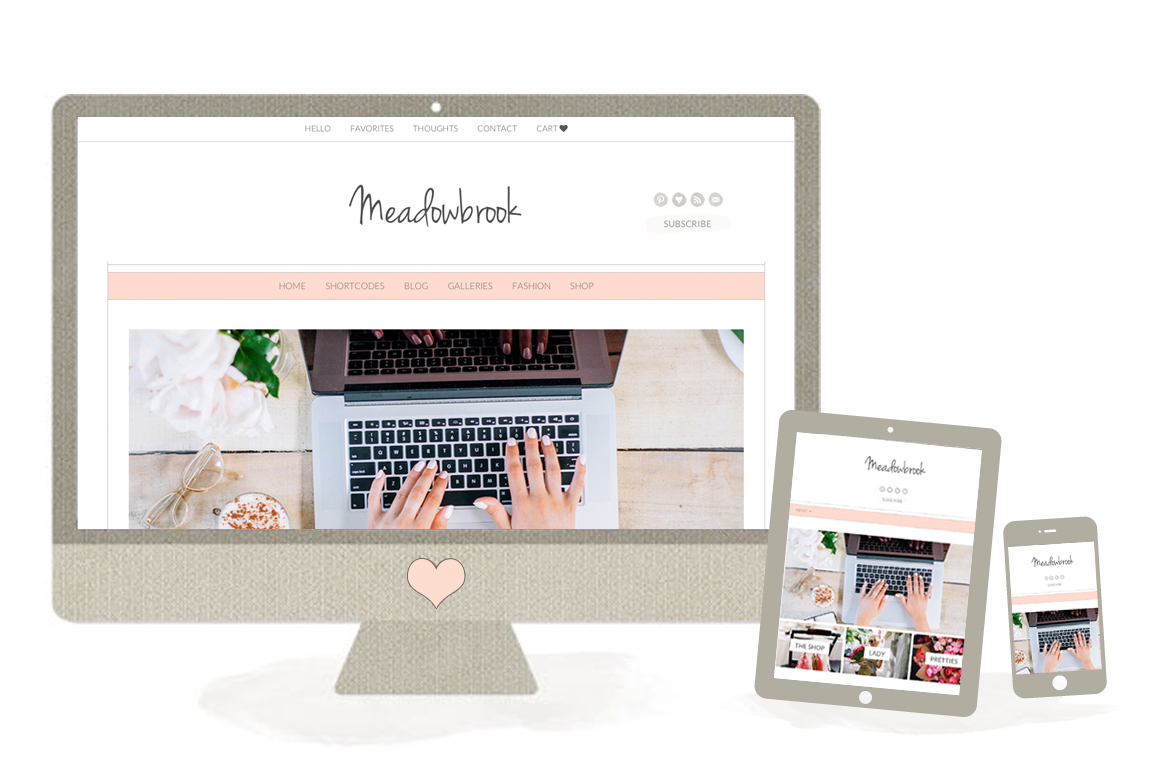 Modern, Feminine WordPress Theme - The Meadowbrook by Angie Makes