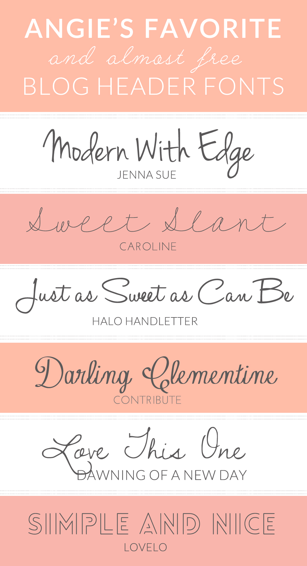 Here are My Favorite and Free Fonts For Blog Headers - Angie Makes