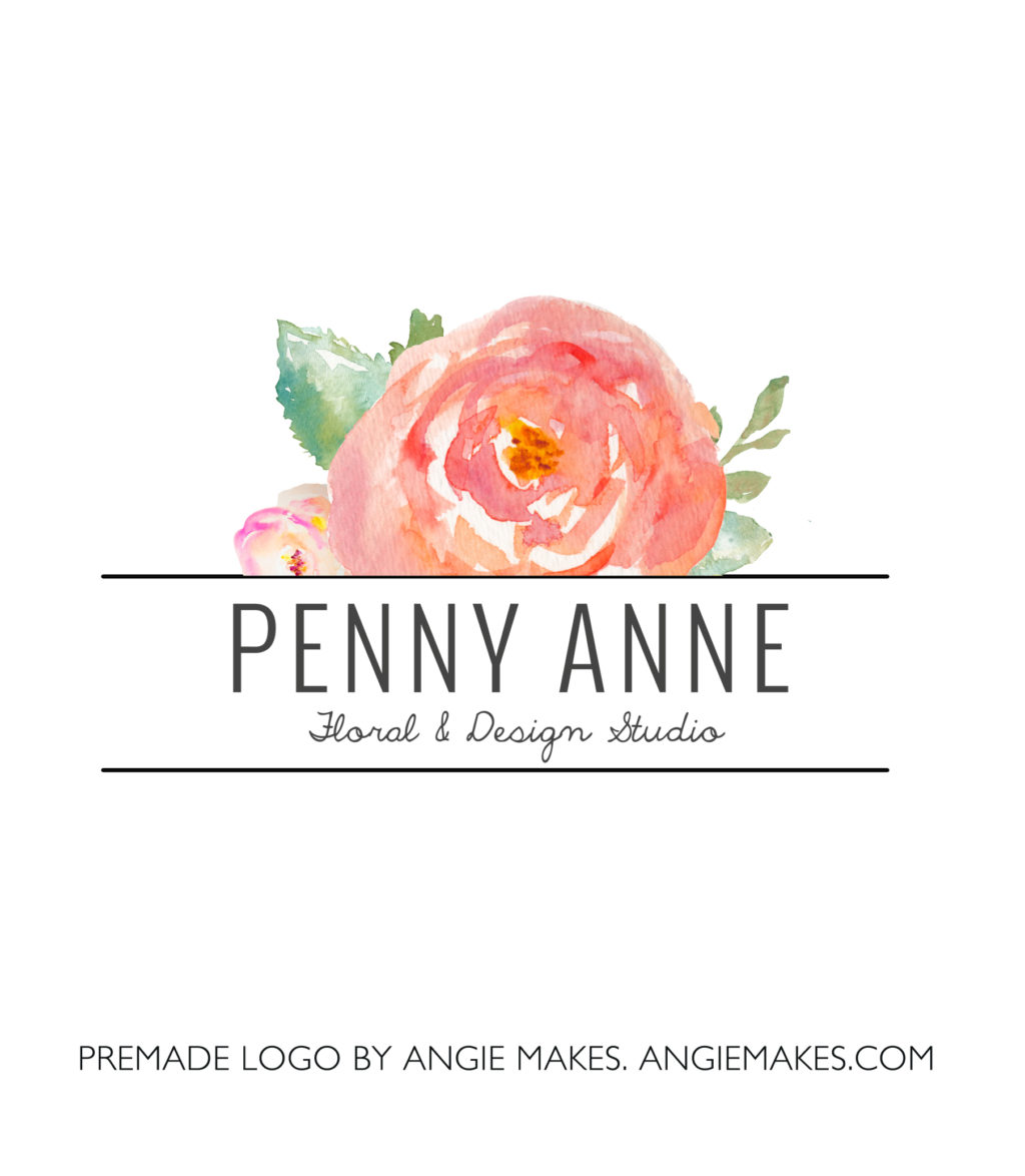 Premade Watercolor Logo | angiemakes.com