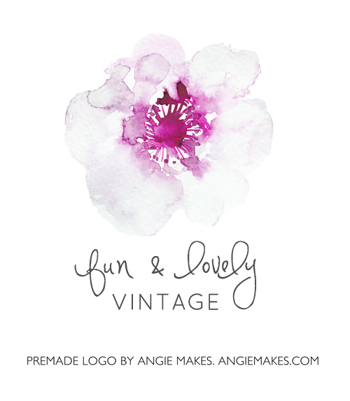 Premade Watercolor Flower Logo by Angie Makes | angiemakes.com