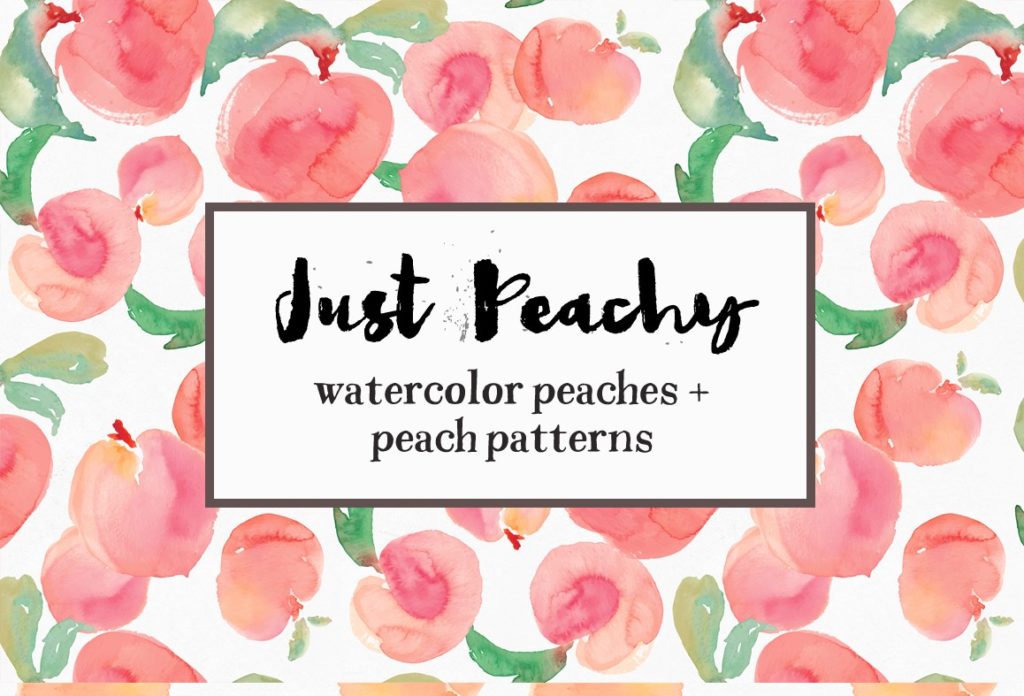 Watercolor Peaches Patterns + Watercolor Peach Clip Art | angiemakes.com