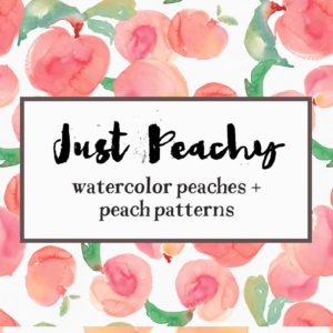 Watercolor Peaches Patterns + Watercolor Peach Clip Art | angiemakes.com