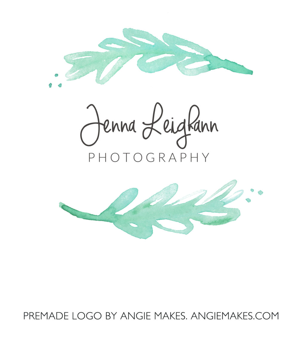 Modern Hand Painted Watercolor Leaf Logo | angiemakes.com