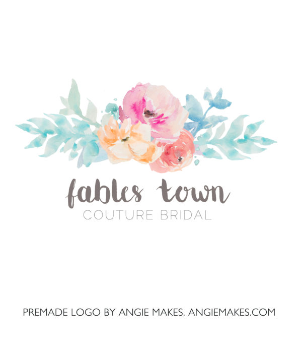 Hand Painted Watercolor Flower Logo | angiemakes.com