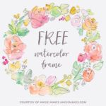 Free Watercolor Flower Frame | angiemakes.com
