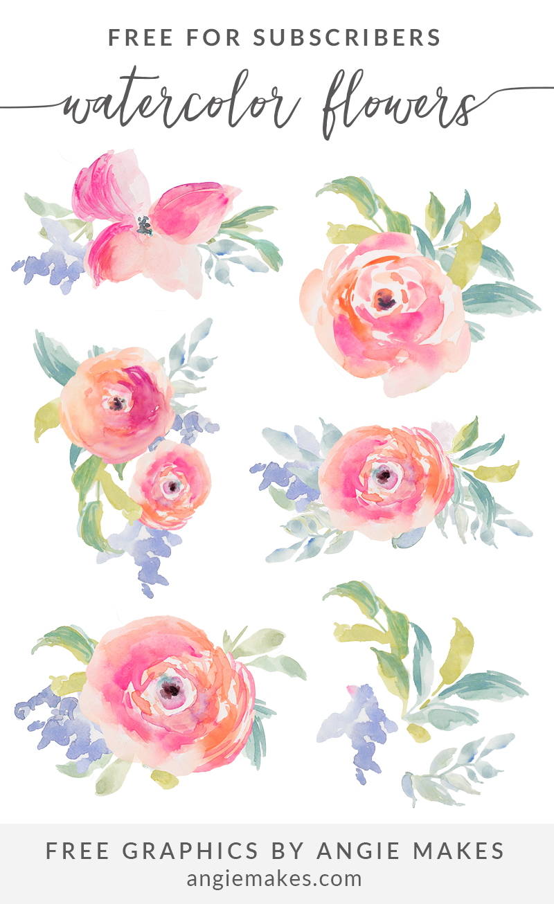 Free Watercolor Flowers Clip Art | angiemakes.com