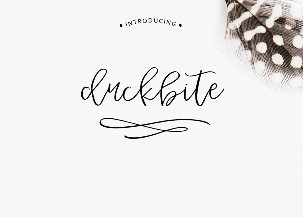 Duckbite, calligraphy font by | angiemakes