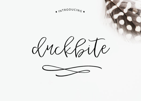 Duckbite, calligraphy font by | angiemakes