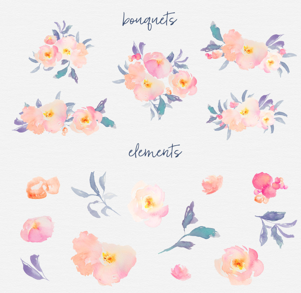Cute Watercolor Flower Clip Art Designs | angiemakes.com