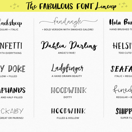 Angie Makes Font Bundle of Glory