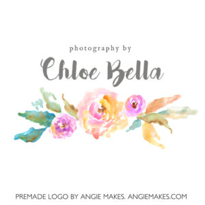 Modern Watercolor Flower Logo | Angie Makes angiemakes.com