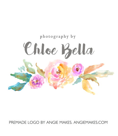 Modern Watercolor Flower Logo | Angie Makes angiemakes.com