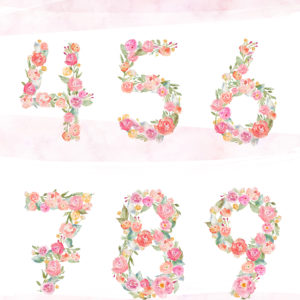 Watercolor Flower Numbers Watercolor Clip Art | angiemakes.com